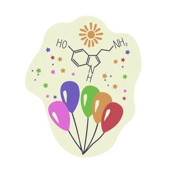 Serotonin simple illustration Stock Illustration