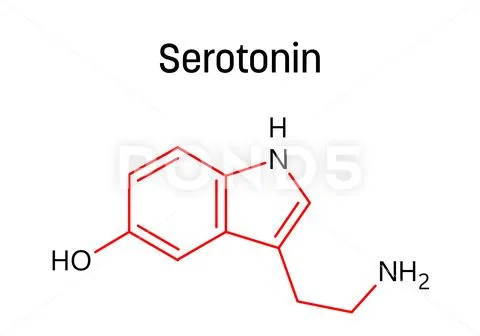 Serotonin structural formula of molecular structure Stockillustratie