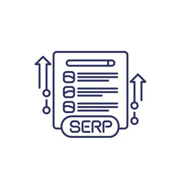 SERP and seo optimization line icon, vector イラスト素材