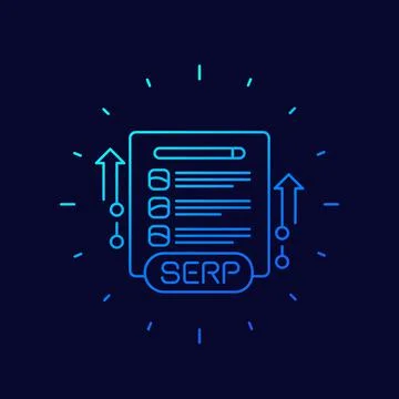 SERP and seo optimization line vector icon Illustrazione stock