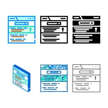 Serp search engine edition results page color icon vector Stock Illustration