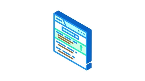 Serp search engine results page isometric icon animation Stock Footage 327287365