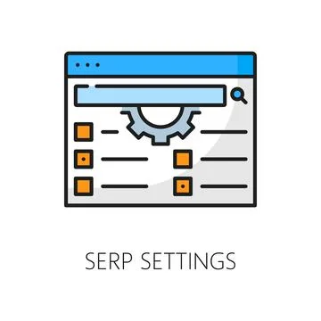 SERP settings icon of search engine result page Stock Illustration