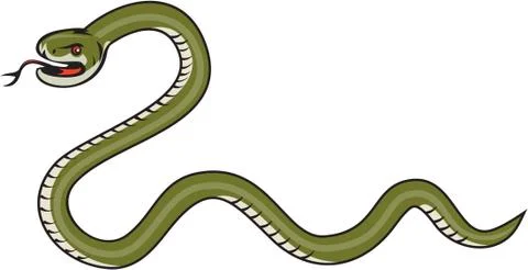 Serpent Coiling Side Isolated Cartoon Stock Illustration