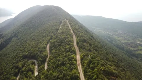 Serpentine on the mountain, view from above Stock Footage 221501344