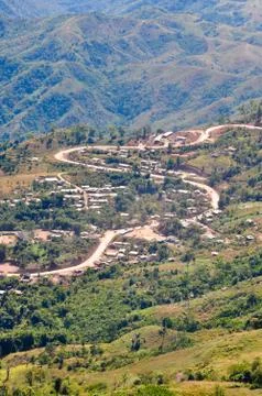 The serpentine road on mountain Stock Photos