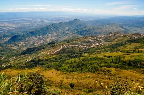 The serpentine road on mountain Stock Photos