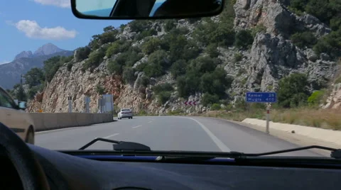 Serpentine road in the mountains, a view of the Stock Footage 63457313