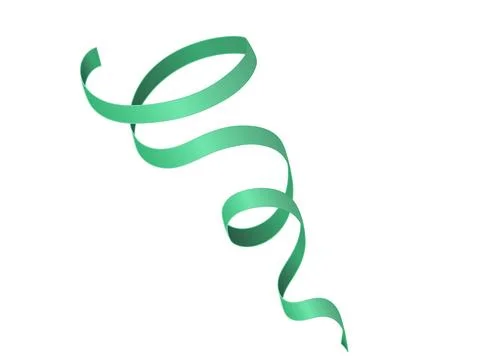 Serpentine streamer ribbon vector background. Colorful celebration paper spiral Ilustração Stock