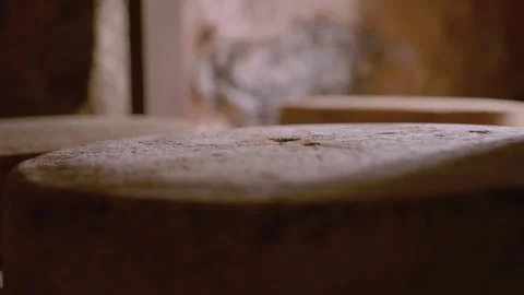 Serra da Canastra Cheese that is being cured in a cellar Stock Footage 258684119