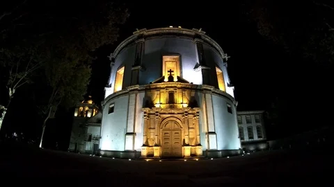 SERRA DO PILAR MONASTERY AT NIGHT, PORTO, PORTUGAL Stock Footage 95039096