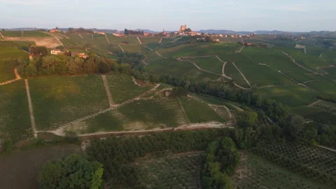 Serralunga d'Alba Aerial View in Langhe, Piedmont Video stock 164404135