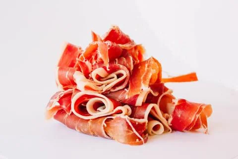 Serrano ham isolated Stock Photos
