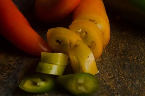 Serrano hot peppers Stock Photos