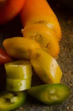 Serrano hot peppers Stock Photos