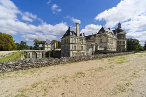 Serrant castle (Chateau de Serrant), Saint-Georges-sur-Loire,  Maine-et-Loi.. Stock Photos