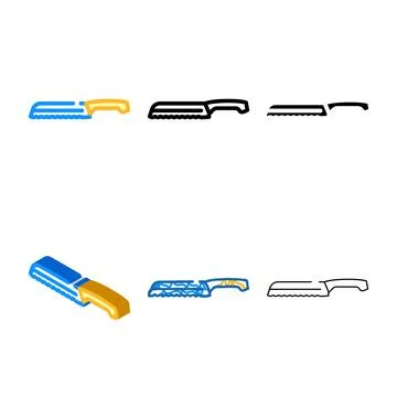 Serrated bread knife color diversity icon vector Stock Illustration