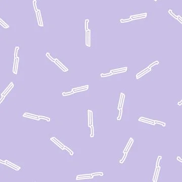 Serrated bread knife line vector seamless pattern Stock Illustration