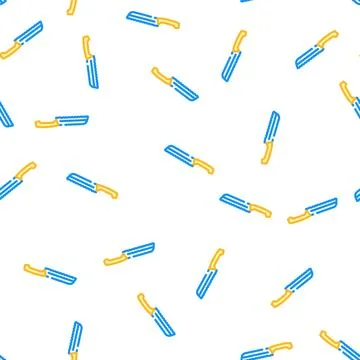 Serrated bread knife vector seamless pattern Stock Illustration