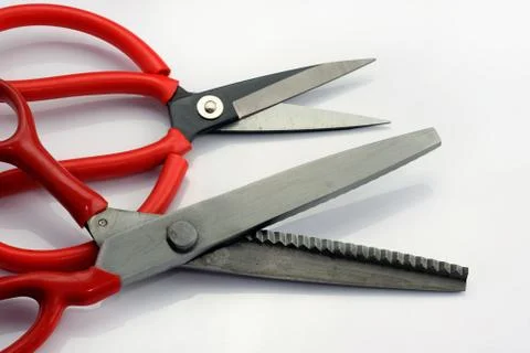 Serrated fabric scissors. Stock-Fotos