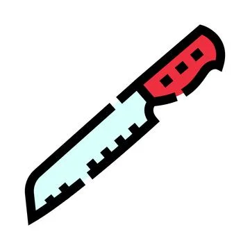 Serrated knife icon representing culinary equipment and tools Stock Illustration