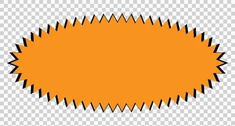 Serrated orange element on transparent background 스톡 일러스트
