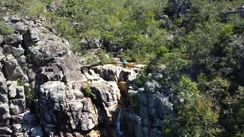 Sertao Zen Waterfall Chapada dos Veadeiros Brazil 4K Stock Footage 319213508