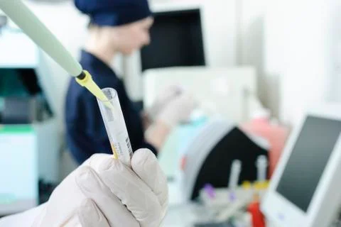 Serum analysis Stock Photos