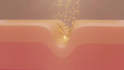 Serum and lotion Liquid dropping into skin cell layer and Repair. skin care 動画素材 334589453