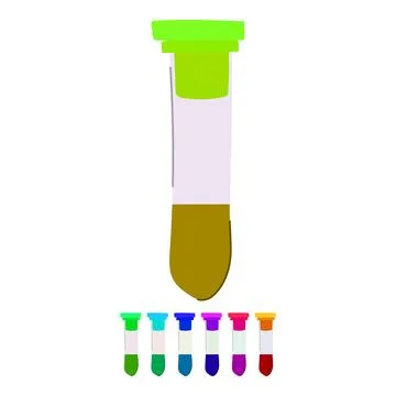 Serum blood test vial vector cartoon graphic Ilustração Stock