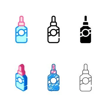 Serum bottle color icon vector isolated styleset Stock Illustration