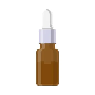 Serum Bottle Flat Illustration. Clean Icon Design Element on Isolated White.. Stock Illustration