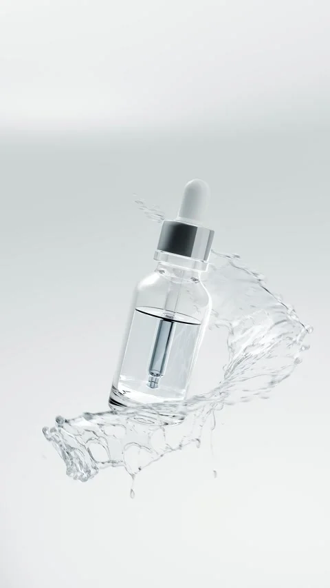 Serum bottle splash4 4k Video stock 332480630