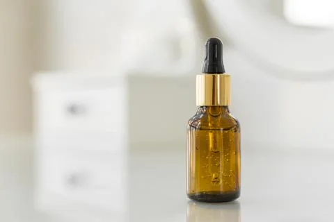 Serum bottle table . High quality and resolution beautiful photo concept Stock Photos