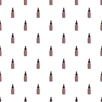 Serum dropper bottles forming seamless pink pattern Stock Illustration