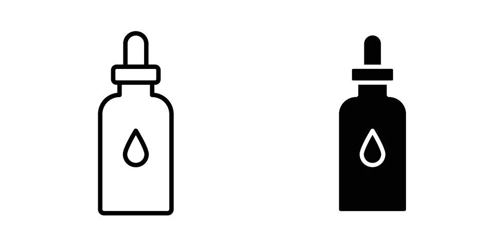 Serum icon vector concepts, line and silhouette style Stock Illustration