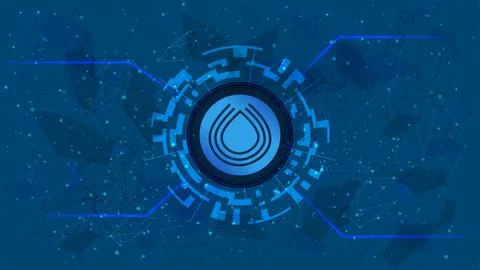 Serum SRM token symbol of the DeFi project in digital circle with cryptocurrency Stock Illustration