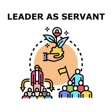 Servant leader concept demonstrating support and growth Stock Illustration