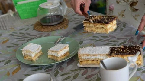 Serve cake Stock Photos