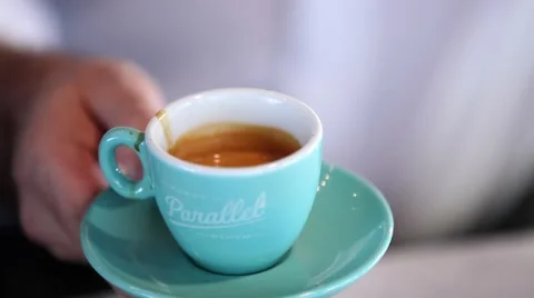 Serve coffee at restaurant Stock Footage 47922394