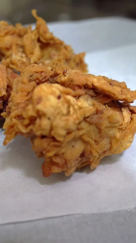 Serve Crispy Golden Fried Chicken On Paper Stock Footage 343201418