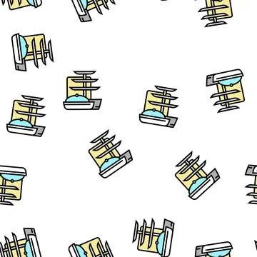 Serve ware utensil vector seamless pattern Stock Illustration