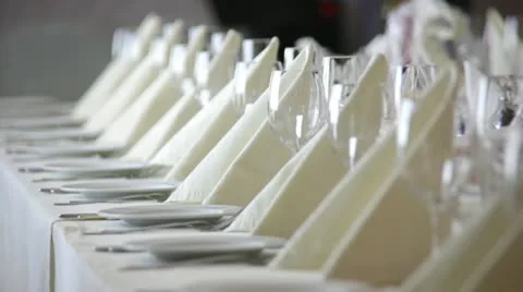Served banquet table Stock Footage 10900645