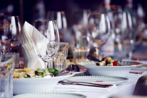 Served for a banquet table Stock Photos