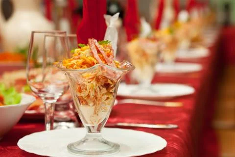 Served for a banquet table. Stock Photos