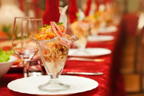 Served for a banquet table Stock Photos