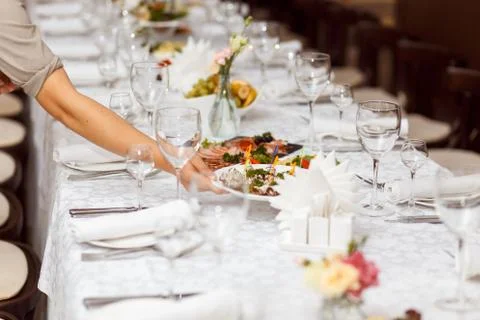 Served for a banquet table Fotos Stock