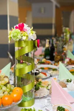 Served for a banquet table 写真素材