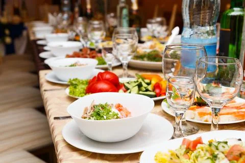 Served for a banquet table Stock Photos