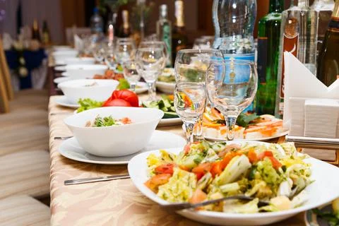 Served for a banquet table Stock Photos